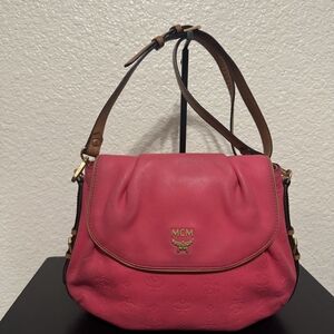 MCM Pink Leather Crossbody Bag